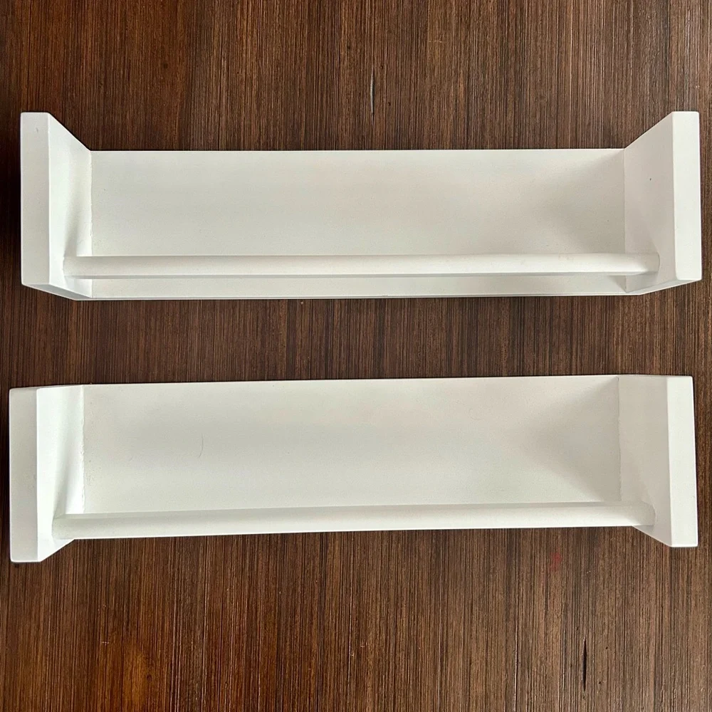 Nursery Floating Shelves Modern White Wall Shelf Set